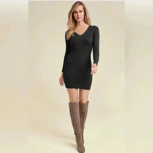 Cable Knit Sweater Dress - Picture 1 of 16